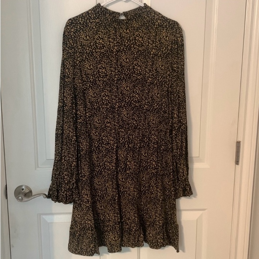 Brown & Black Long Sleeve Dress